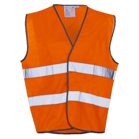 Gilet haute visibilité orange fluo avec bandes rétroréfléchissantes – 100% polyester – Fermeture auto-agrippante – Pour milieu sombre - VET3029GT