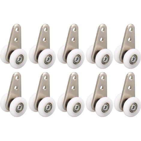 CCYKXA 10-teiliges Lagerwagenset, 49 mm L, glatte Schiebetürrolle, Gleitschienenrolle, Nylon-Trägerwagenrad für Schiebetürfensterschränke