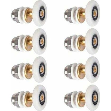 8 roulettes pour porte de douche coulissante, salle de bain, 19 mm, haut et bas (1/5)