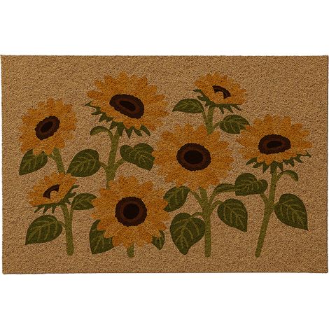 Tapis de porte en fibre de coco synthétique, tapis d'entrée extérieur imprimé et brodé, tapis anti-salissures antidérapant pour l'entrée de la maison (4060cm) (1/3)
