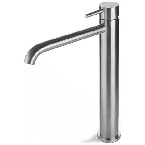 Miscelatore lavabo alto senza scarico acciaio inox Vema TIBER STEEL V17021 Satinato