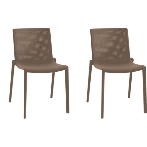 Set 2 sillas interior, exterior chocolate BEEKAT Resol