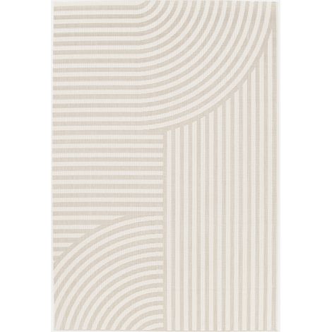 Tappeto per interni/esterni, motivo ad arco beige, poliestere riciclato (1/5)
