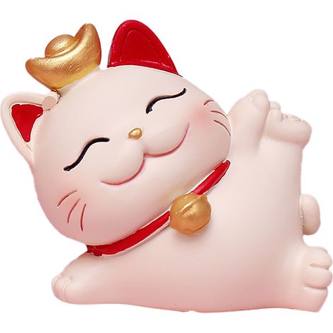 Chat porte-bonheur en résine synthétique, statuette de chat porte-bonheur décoration pour salon maison SJ0001 3 (1/5)