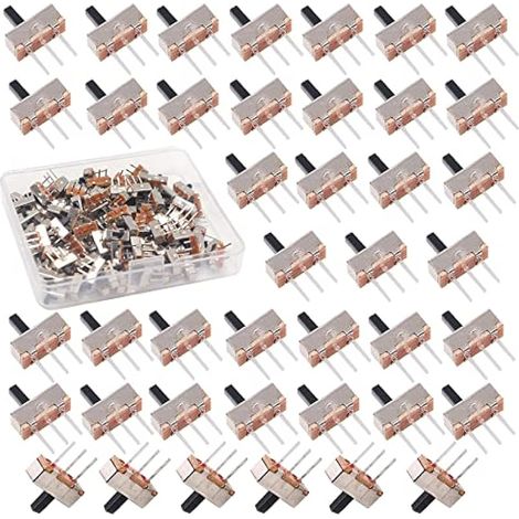 200 Pcs Mini Interrupteur à Glissière 3 Broches 2 Positions 1P2T SPDT Micro Interrupteur à Glissière Vertical 0.5A 50V DC SS12D00G3 (1/5)