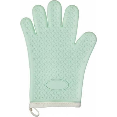 Gant de cuisine isolant à cinq doigts vert clair résistant pour cuisson au four et micro-ondes (1/3)