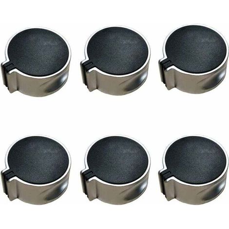 6 Pièces Boutons Four Cuisinière, Cuisinière à Gaz Boutons, Bouton Cuisinière à Gaz, Bouton Gaz, Alliage Universel Mode Interrupteur à 45° Noir Bouton Gaz pour Cuisine à Domicile, 8 mm (1/5)