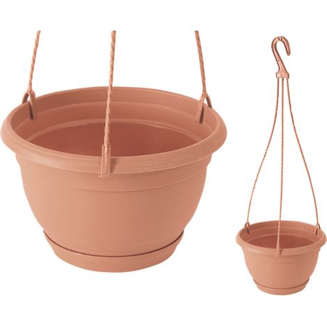 DAGW3-R624 Hängeblumentopf, rund, Balkonblumentopf, 21 cm, mit Haken, 3,8 l (1/5)