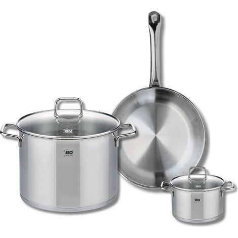 Ensemble de 1 Poêle de cuisson 28 cm et 2 faitouts 14 et 26 cm Elo Profi Citrin (1/5)