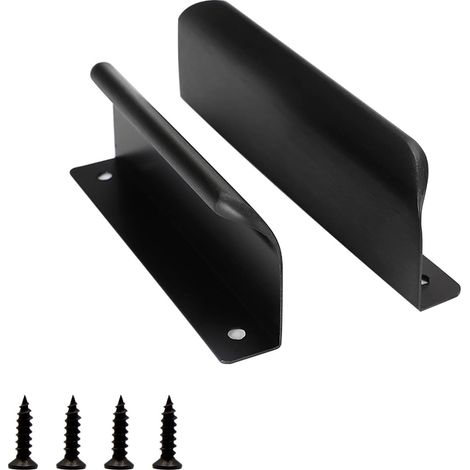 2 Pièces 120 mm Poignée de Porte Coulissante, Noir Poignée Armoire, Modern Poignée de Meuble Tiroir, pour Portes de Balcon, Portes Coulissantes, Tiroirs (1/5)