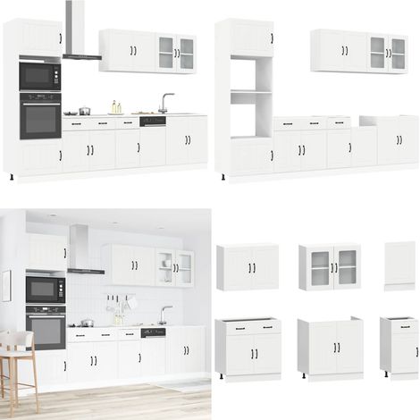 vidaXL 7-tlg. Küchenschrank-Set Kalmar Weiß Holzwerkstoff (1/5)