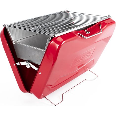 Taino – Barbecue portable au charbon de bois – Compact 45,5 x 31,5 x 30 cm – Grille chromée 24 x 40 cm – Idéal pour camping et extérieur