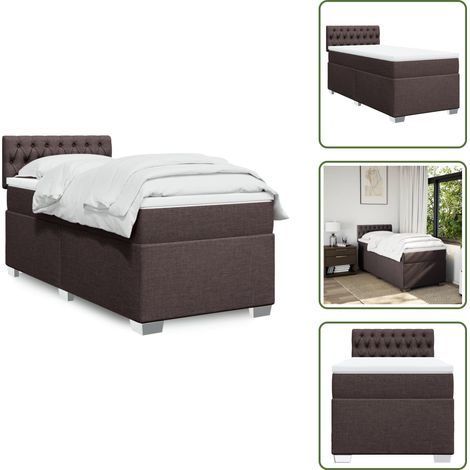 Boxspringbett mit Matratze Dunkelbraun 90x200 cm Stoff - Boxspringbett - Doppelbett - Bettsystem - Schlafsofa - Lattenrost (1/5)