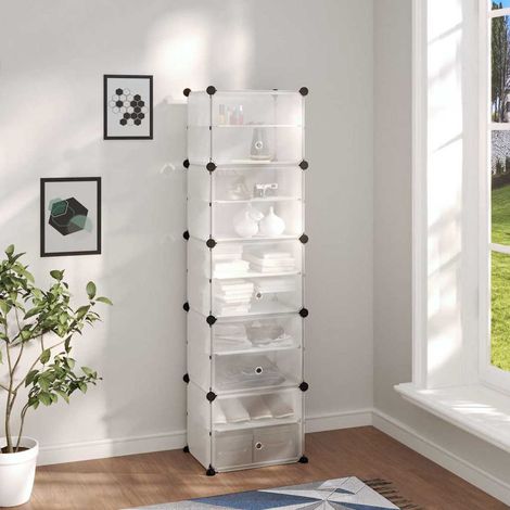 vidaXL Zapatero PP transparente 44x31,5x153,5 cm (1/5)