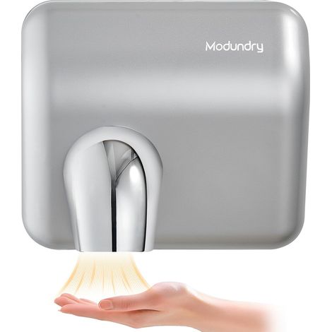 Seche Main Électrique Mural, Automatique Sèche-Mains à Grande Vitesse 5-7 Secondes Séchage pour Commercial Toilettes, 2300W, ABS, Argenté (1/5)