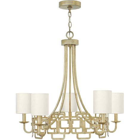 Lustre suspension plafonnier acier argent D 71,1 cm lumière salle à manger (1/5)