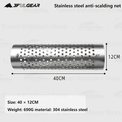 Accessoires pour poêles à bois 3F UL GEAR : sac de rangement en filet isolant, anneau de fixation pour clôture de cheminée, coude de tube, équipement pour four de camping et réchauds de cuisine portab (1/5)