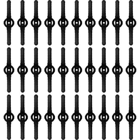 30 Stück Ersatzklingen aus Kunststoff, Trimmerklingen, Rasenmäherklingen, Rasenmäherzubehör, Ersatzklingen für Akku-Trimmer - (schwarz)