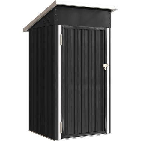Abri de Jardin Niculoso Résistant Gris Foncé Rangement Extérieur Sécurisé 107x91x185 cm (1/5)