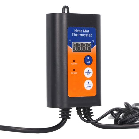 Thermostat numérique LED 1000W pour tapis chauffant, régulateur de température Fahrenheit/Celsius, contrôleur digital avec interrupteur, germination des semis, prise UE 230V (1/5)