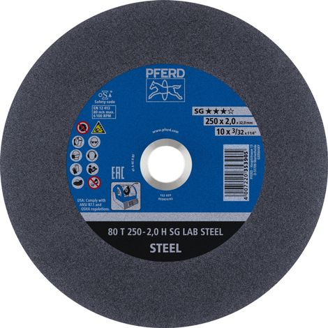 PFERD TOOLS Labortrennscheibe T 250x2x32 mm Leistungslinie SG LAB STEEL für Stahl 20 Stk (1/5)
