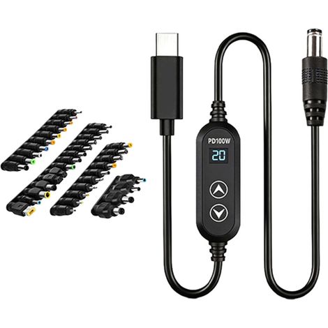 Cable de carga de alta resistencia de 100 W con corriente ajustable de 5 V a 20 V para G