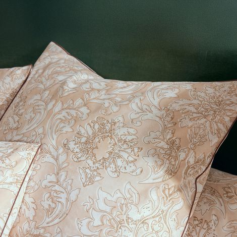 Taie de traversin percale de coton ornemental classique Beige 86x140 cm