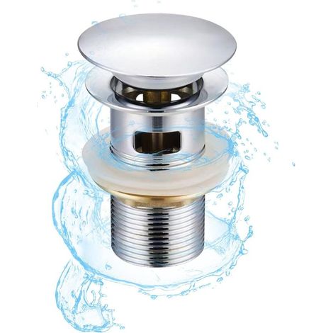 Bonde de Lavabo, Universel Pop Up Valve Bouchon Vidange en Acier Inoxydable, Vidage Lavabo pour Lavabos et Vasques, Garniture vidage Salle Bain, Étanche Étanchéité Solide (1/5)