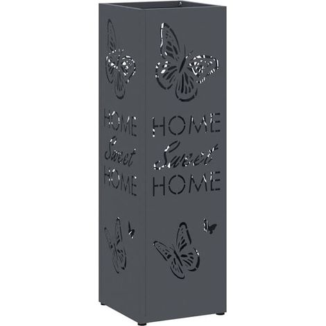 Porte-parapluie gris anthracite, 15,5 x 15,5 x 49 cm, métal. (1/5)