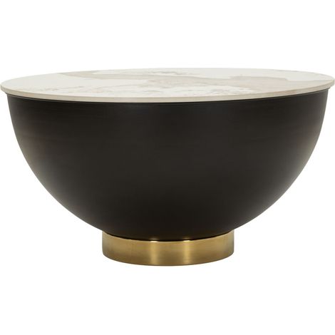 Table Basse Coffre Effet Marbre "Ony" 73cm Marron (1/5)