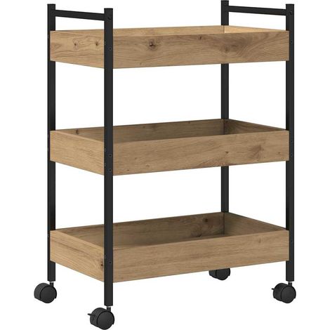 Maison Exclusive - Carrello da Cucina Rovere artigianale 50 x 30 x 70 cm