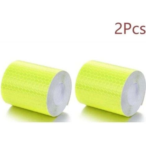 2Pcs Jaune Fluorescent 5cm 1M pour coller et couper - ruban réfléchissant résistant aux intempéries - ruban adhésif d'avertissement, réfléchissant et auto (1/4)