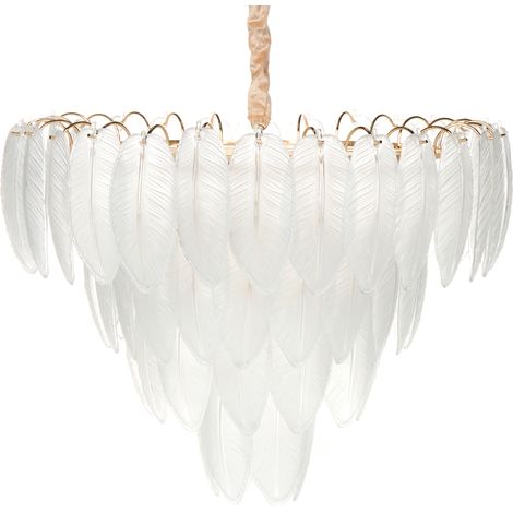 Lámpara de araña colgante glamurosa fabricada en vidrio metal y latón transparente ⌀ 60 cm Mahaica (1/5)