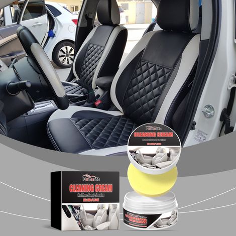 Autoinnenraum-Lederpflegepaste, Reinigungs- und Polierpaste – 100 g × 1, Schwamm × 1 -- DE (1/5)