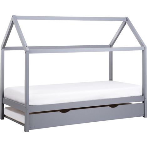 Kids Trundle Bed Pine Wood CRILLON 90 x 200 cm (EU Single) Grey (1/5)