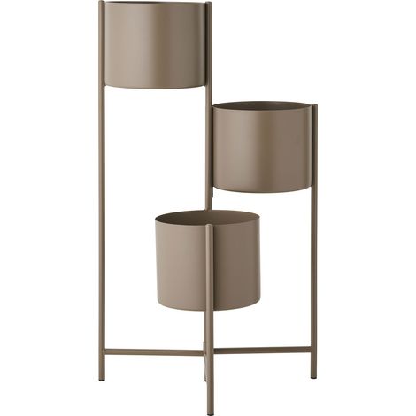 Supporto portavasi a 3 livelli in acciaio marrone 22,5x23x75,5 cm