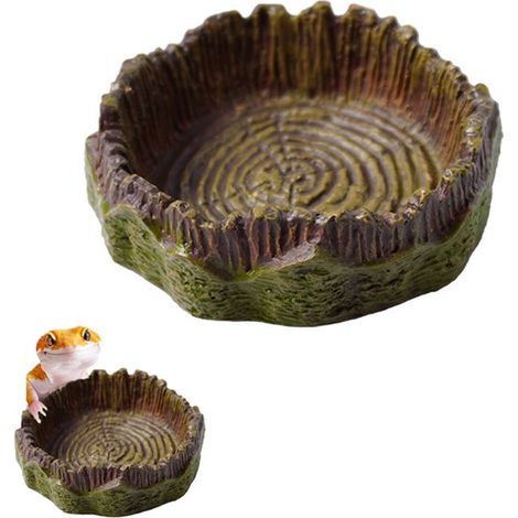 Comedero para reptiles, Tocón de agua, Tronco de árbol artificial, 772 cm, dragones barbudos, geckos, lagartos, ranas y tortugas, Marrón (1/5)