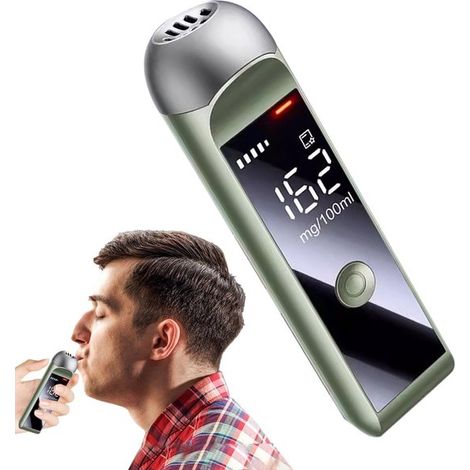Alcootest de haute précision - Écran LCD numérique - Alcootest personnel portable - Tests par analyse de l'haleine - Port USB (1/5)