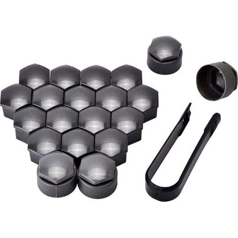 20 Pièces Cache Ecrou pour E90 E92 E39 F10 F30 F31, Roue Hexagonal Protection Couvercle Voitures Jante Boulon Capuchons, Grey 19mm