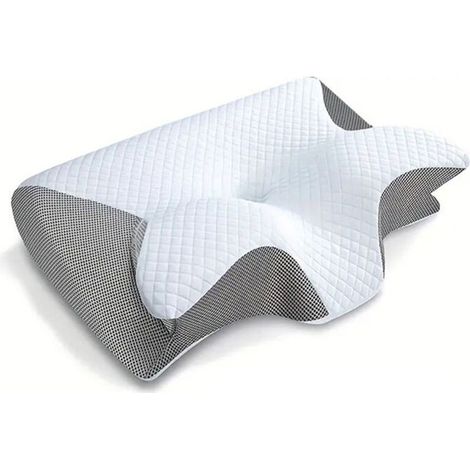 Oreiller ergonomique cervical 2 en 1 – Mousse à mémoire de forme CertiPUR-US – Dimensions 62x37x12cm – Pour dormir sur le côté et le dos (1/4)