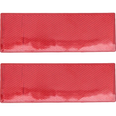 Réflecteur rectangulaire rouge auto-adhésif, 2 pièces, 144x51 mm, haute visibilité, pour camions, camping-cars (1/5)