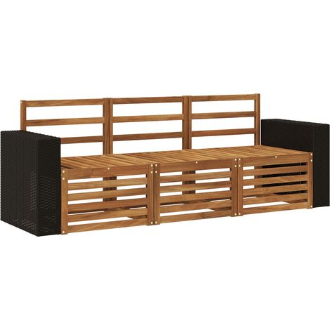 Set Divani da Giardino Divani 3 pz Legno di Acacia Massello (1/5)