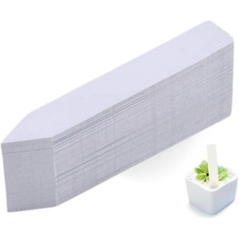100 pièces Étiquettes de plantes en plastique, étiquettes de jardin en plastique blanc, étiquettes de fleurs de jardinage imperméables en plastique 10x2cm (1/5)