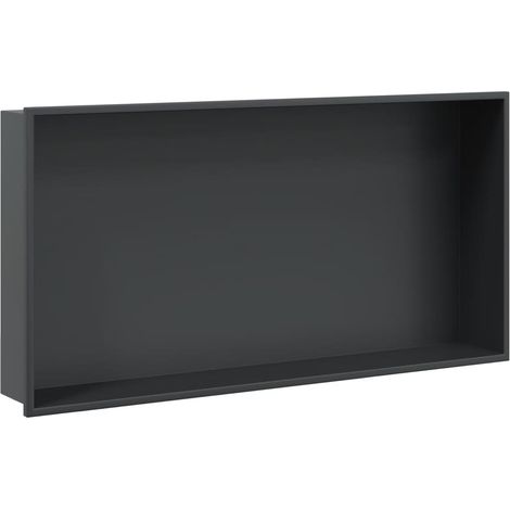 Maison Exclusive - Hornacina ducha acero inoxidable negro mate 62