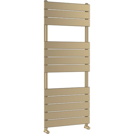 Ecton Square Flat Towel Radiator 1213mm x 500mm, Brushed Brass
