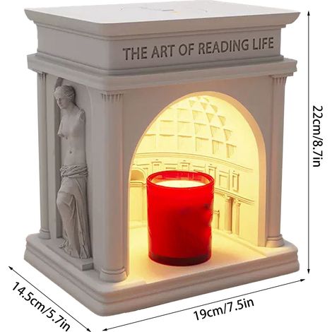 Lámpara decorativa para velas, diseño palaciego, diseño ajustable único para el dormitorio, lámpara aromática, Francia, 20 cm, resina (1/5)