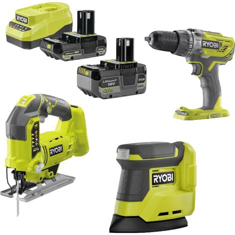 Ryobi 18v Sander, Combi Drill & Jigsaw Kit ONE+ (R18CK3G-242) (1/4)