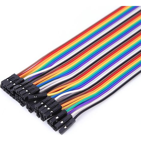 Connecteurs de fils DuPont de 2,54 mm de large, 40 pièces, 20 cm, femelle à femelle. (1/5)