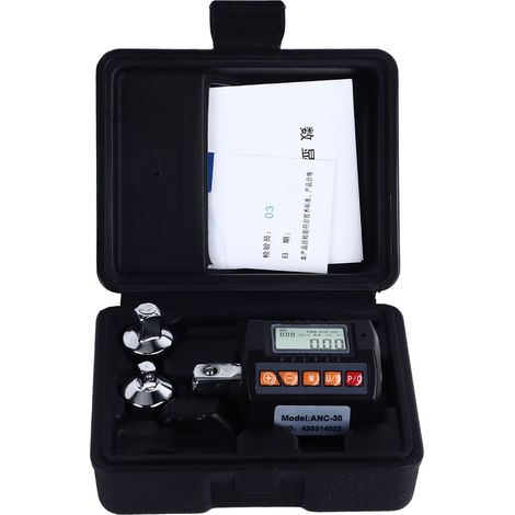 Adaptateur de clé dynamométrique numérique 30 N.m, 4 unités, écran LCD rétroéclairé, dynamomètre avec tête de conversion 1/4" et 3/8". (1/5)