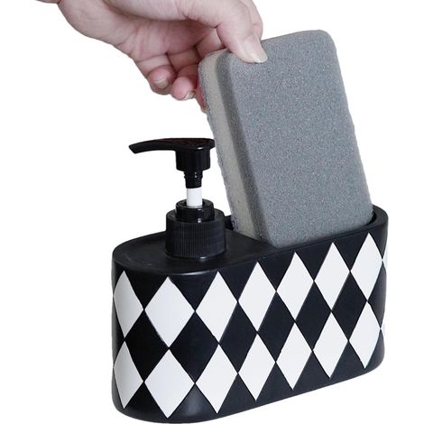 Distributeur de savon 2 en 1 avec porte-éponge intégré liquide vaisselle pour la cuisine - Idéal sal (1/5)